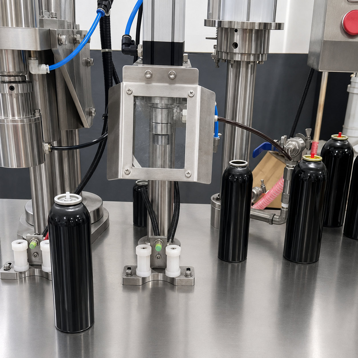 Filling workstation for aerosol containers